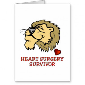 Heart Surgery Survivor Lion Greeting Card
