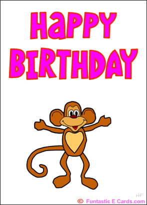 ... Birthday Card for mom.. ecards msg has cheeky monkey sending funny