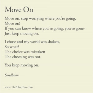 lot about moving on and moving forward this poem seems to exemplify ...