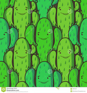 Funny Cactus Seamless...