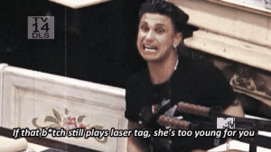 woww #pauly d #jersey shore #too young for you bro #laser tag