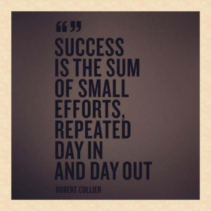 Success Is The Sum Of Small Efforts, Repeated Day In And Day Out”