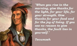 Prayer of Tecumseh Native American/ Shawnee Chief