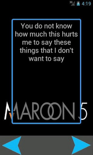 View bigger - Maroon 5 Song Quotes 100+ for Android screenshot