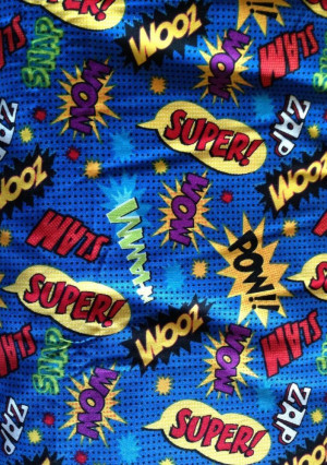 Comic Book Sayings POW! Super Hero Novelty Quilt Fabric FQ FQs