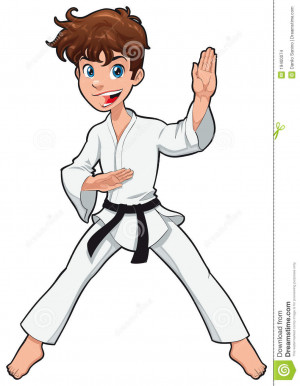 Player Stock Vector Clipart Baby Karate Cartoon