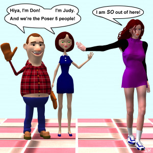 JCH Digital Designs - Don and Judy Meet Vicky (in Poser 5)
