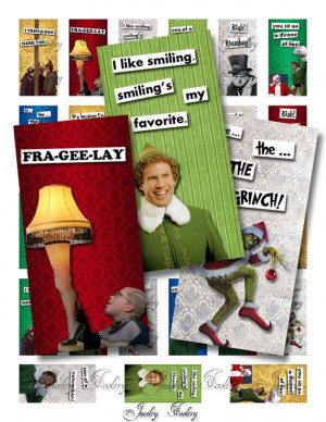 Vintage Christmas in the Movies Quotes 1x2 Domino Collage Sheet ...