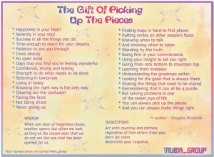 Something Different- The Gift of picking up the pieces