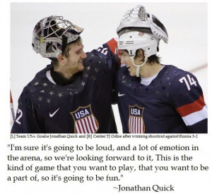 Jonathan Quick, goalie for Team USA, on Playing Team Russia Hockey at ...
