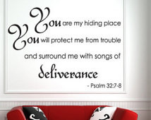 ... my hiding place..... Bible Verse Christian Vinyl Wall Decal Quotes