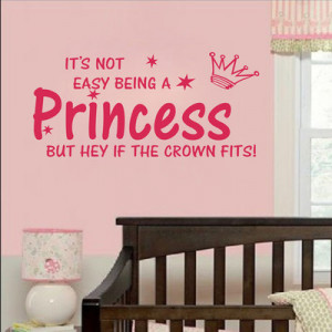 Not Easy being a Princess baby Decor vinyl wall decal quote sticker ...