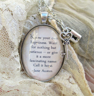 Jane Austen Quotes | Jane Austen vintage style quote necklace by ...