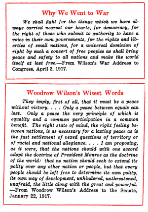 Woodrow Wilson on the War and the Peace (from his Speeches)