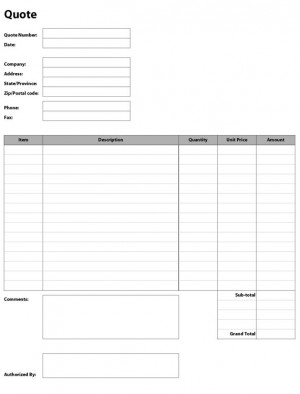 construction quote template free