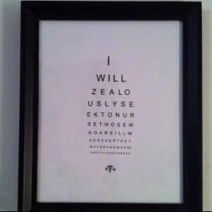 Eye chart art. I found a nursing quote from our pinning ceremony and ...