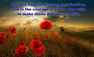 Wallpaper flowers with hope quote