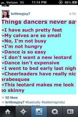 things dancers never say