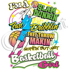 ... Dunkin' Fast Dribblin' Basketball Girl Neon Sports T-Shirt Youth-6XL