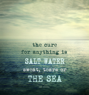 The cure for anything is salt water - tears, sweat, or the sea.