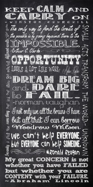 Inspirational Quotes - Custom Chalkboard - Subway Sign Art Print