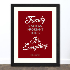 Family is Everything Print (Cherry) in Black Frame