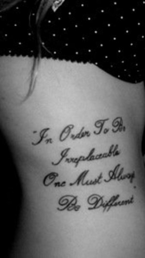 Coco Chanel Quote, Rib Tattoo