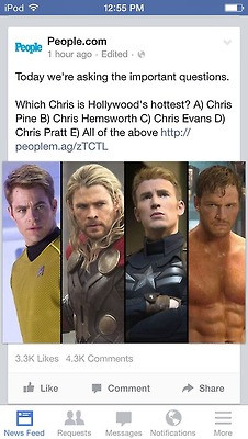 Captain America Chris Evans Chris Hemsworth Thor star trek chris pratt ...
