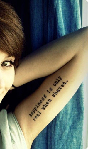 arm quote tattoos bicep for girl