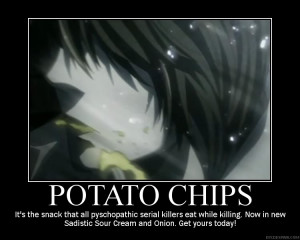 ... hand. write names with my left, ill take a potato chip.. AND EAT IT