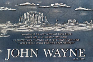 ... close-up of John Wayne's gravestone lets you read the inspiring quote