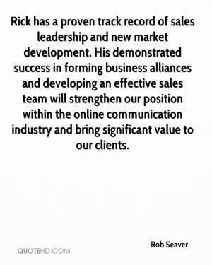 Rick has a proven track record of sales leadership and new market ...