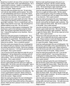 ... SAMPLE COMMENTS: BEGINNING, MIDDLE END YEAR - TeachersPayTeachers.com