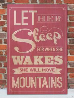Let Her Sleep Vintage Wooden Sign by WordsOnWood11 on Etsy, $35.00