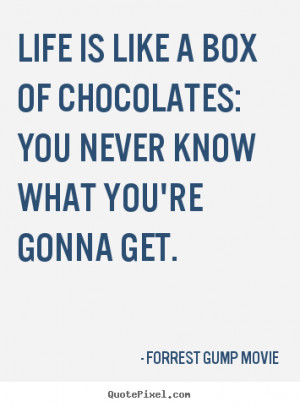 ... box of chocolates: you never know.. Forrest Gump Movie top life quotes
