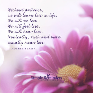 Mother Teresa Patience Quotes