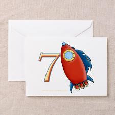 Boy's Rocket 7th Birthday Invitation Cards 10pk for