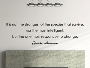 Charles Darwin Motivational Business Quote Wall Decal 