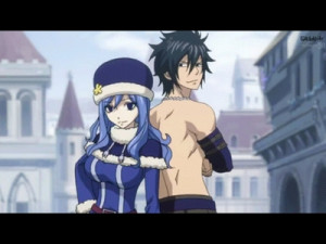 ... guys he has a crush on Juvia he blushes all the time, I guess not all
