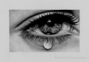Eye with Tear Drawing