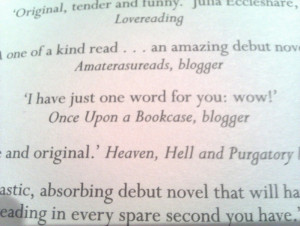 Quote taken from my review of Forgotten by Cat Patrick from my blog ...