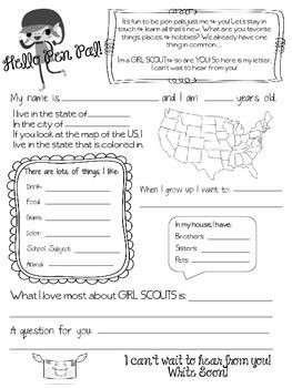 Girl Scout Pen Pal Letter More