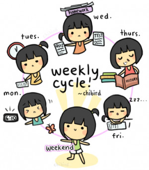 Weekdays= blah, work, busy schedule, school. Weekends= my precious ...