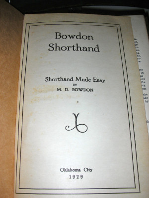 Bowden Shorthand Uses The...