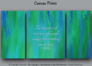 Green & teal blue motivational abstract art for home or office decor ...