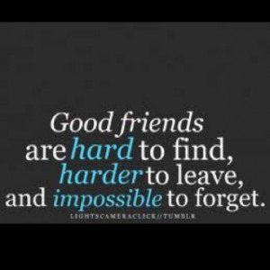 Good friends are hard to find, harder to leave and impossible to ...