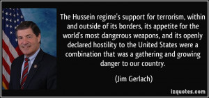 The Hussein regime's support for terrorism, within and outside of its ...
