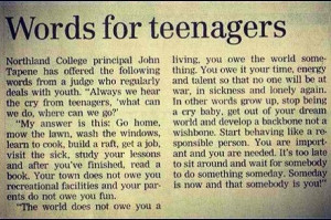 Words for Teenagers....LOVE THIS!!!!