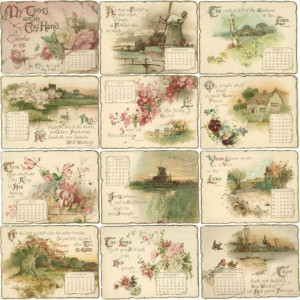 Vintage 1897 Calendar with Bible Quotes