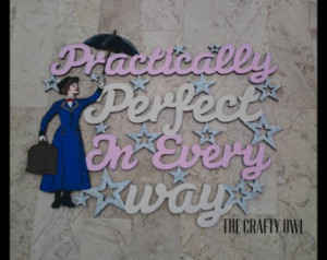 ... Perfect In Every Way Mary Poppins Quote Plaque Door/ Wall Saying Gift